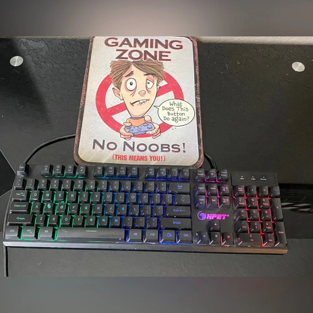 NPET K10 Backlit USB Membrane Gaming Keyboard - Black